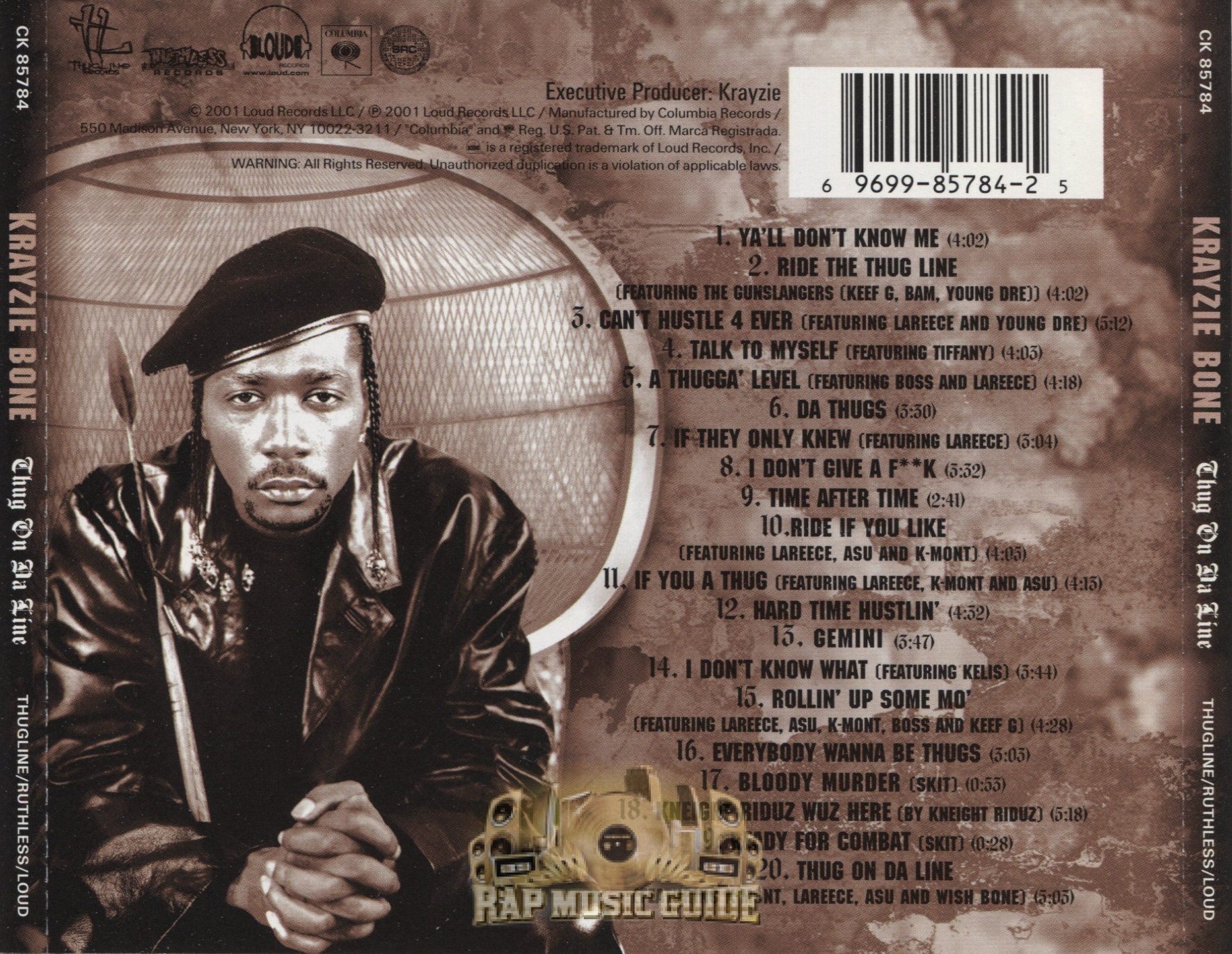 洋楽 G-rap/Multiple Felons/behind da line Krayzie Bone - Thug On Da Line (Full Album) (2001) (Official